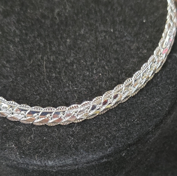 Sterling 925 silver mens "S" etched necklace & bracelet set NEW 20" x 20cm 8" - Picture 4 of 9
